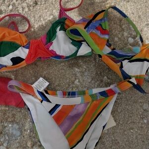 Mara Hoffman NWT Vibrant colored 3 piece bikini set NWT Size M